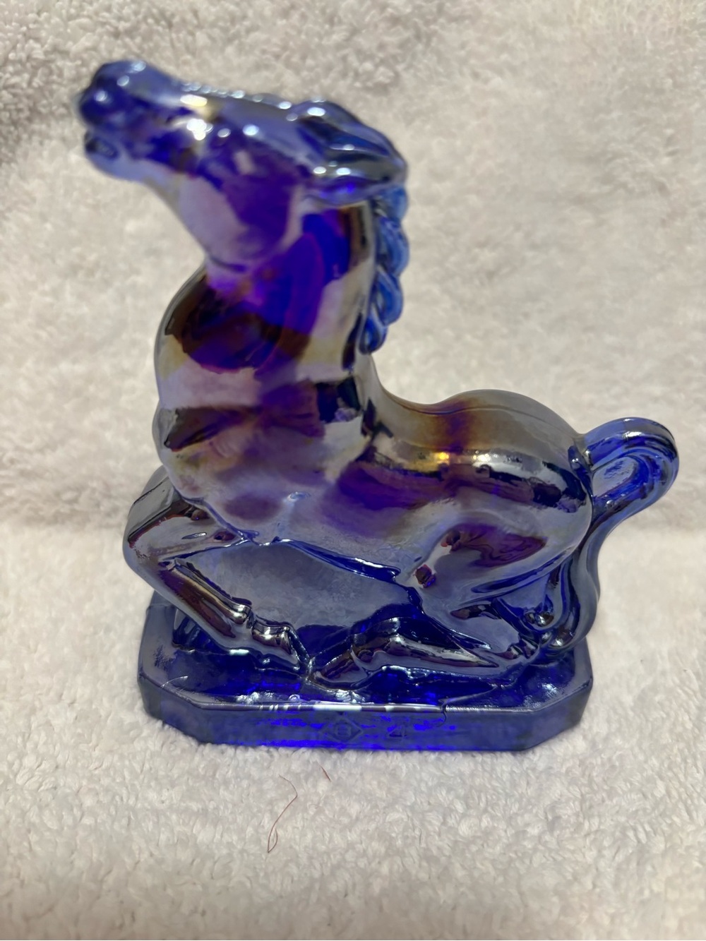 Carnival cobalt blue Joey the horse Boyd glass